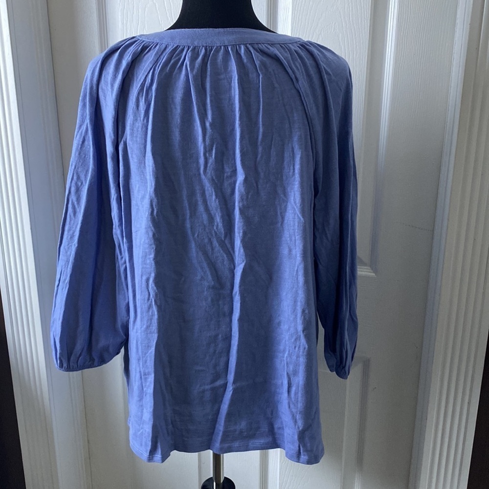 Croft & Barrow Women’s Peasant Top Blue sz L NWT - Picture 4 of 5